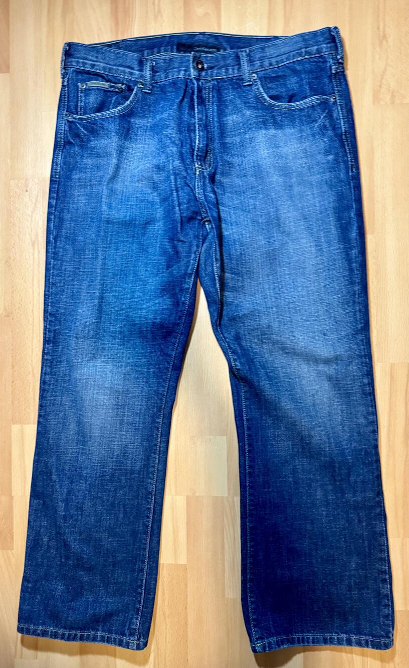 Calvin Klein Jeans Mens 36 Blue Denim Slim Leg Straight Fit Jeans Classic Wash